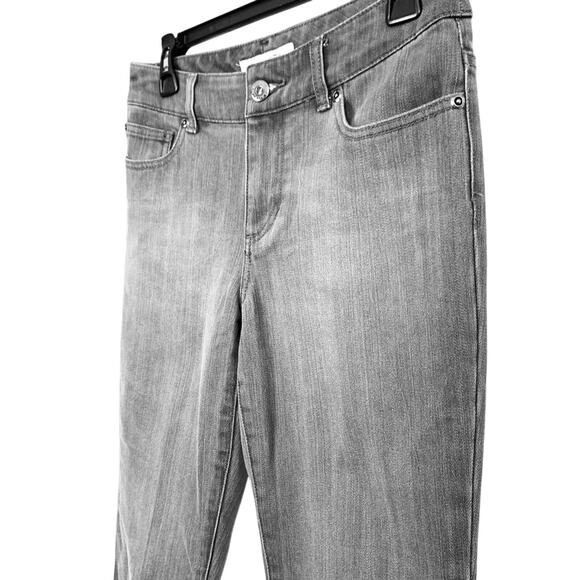 Chicos Platinum Gray Womens Stretch Mid Rise Ultimate Straight Leg Jeans 00R / 2 - Picture 10 of 16